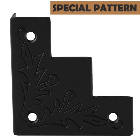 Black Metal Corner Protector 3.3 By 3.3 By 1 Inches For Wood Furniture And Doors 4 Pack Rust Resistant Zinc Alloy Edge Covers