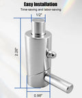 One Half Inch Spring Loaded Twist Lock Plunger Pin For Wrecker Tow Truck Heavy Duty Anti Slip Detent Hardware Professional Shop Gear, shown with dimensions.