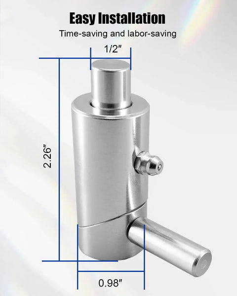 One Half Inch Spring Loaded Twist Lock Plunger Pin For Wrecker Tow Truck Heavy Duty Anti Slip Detent Hardware Professional Shop Gear, shown with dimensions.