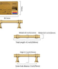 Dimensions of Heavy Duty Zinc Alloy Champagne Gold Cabinet Pulls, 10 Pack, 3 Inch Center Hole 76mm, Brushed Gold Finish