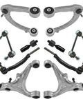 Real Talk Heavy Duty Front Control Arm Ball Joint Sway Bar Link Tie Rod Steering Suspension Kit 10 Piece for 2014 Cadillac CTS Coupe AWD parts layout.