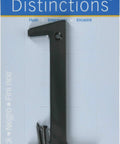 4 Inch Black Zinc Flush Mount House Number Sign For Outdoor Use And Easy To Read Address Plaque, shown in package