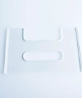 Crisp Handle Groove Template And Slick Acrylic Router Guide For Dead Easy Finger Grab Tracing On Wooden Cutting Boards And Serving Trays With Knockout Precision, 5x8 inch transparent acrylic template.