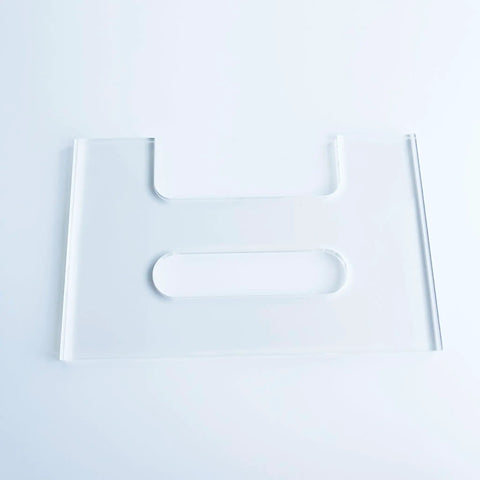 Crisp Handle Groove Template And Slick Acrylic Router Guide For Dead Easy Finger Grab Tracing On Wooden Cutting Boards And Serving Trays With Knockout Precision, 5x8 inch transparent acrylic template.