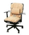 Stylish Soft Heated Seat Pad With Non Slip Base, Washable Chair Cushion Offering 3 Heat Settings for Cozy Office Work Bench Recliner Warmth on an office chair.