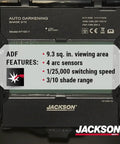 Pro Grade Graphic Auto Darkening Welding Helmet With Digital ADF, ANSI Z87.1 display showing ADF features and specs