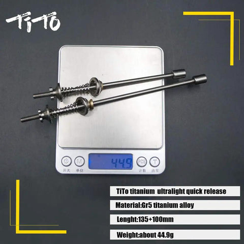Ultra Lightweight Titanium Quick Release Skewers Set For Road And Mountain Bikes Front And Rear Disc Wheel Hubs on scale