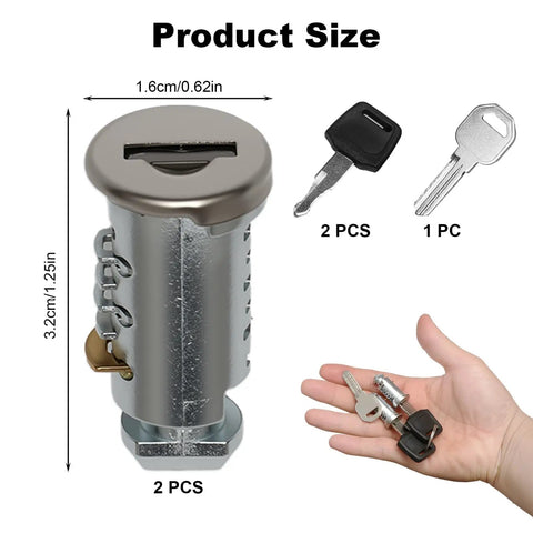 Two Pack Lock Cores With Keys For One Key System Compatible With Bike Racks Roof Cargo Ski Racks And Towers Premium Zinc Alloy
