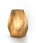 Handcrafted Dope Solid Calcite Table Lamp Carved From Natural Stone With Unique Crystal Veins Dimmable Bedside Lamp Pentagon White