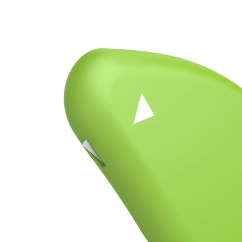 Slice Micro Safety Cutter, lime green plastic box cutter with white logo (front view)