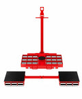 Heavy Duty X Y Machine Dolly Skates Build Tough Steel Wheel Gear, red steel design for hauling large loads smoothly.