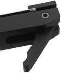 Close-up of Multifunctional Aluminum Woodworking Desktop Clamp With Quick Clamping in black, showing lightweight hold-down feature.