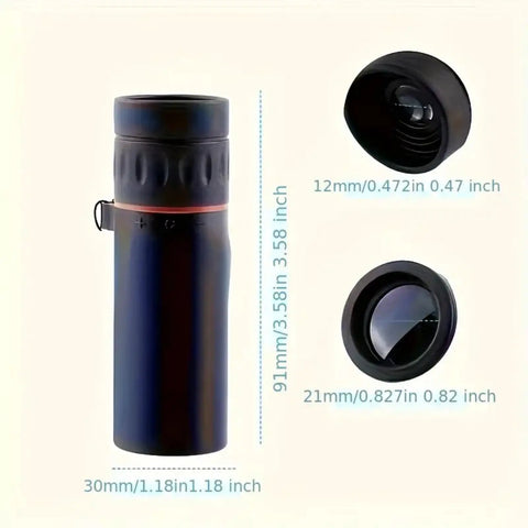 Pocket Sized Handheld Monocular Telescope 8x21mm With BAK4 Prism For Bird Watching Fishing Travel And Scenic Views Ideal For Outdoors Grab And Go Explorations, 91mm long