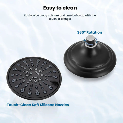 Top Shelf Matte Black Shower Faucet Set With Pressure Balance Valve Six Spray Modes Rainfall Showerhead Wall Mount Bathroom Fixtures Built Tough No Hassle