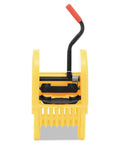 Workhorse Down Press Mop Wringer For WaveBrake Buckets With Jaw Action Grip Ergonomic Comfort Handle And Heavy Duty Steel Build Holds 32 Ounces Of Liquid Yellow tool front view.