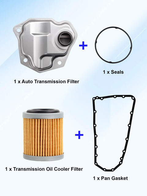 Image of Heavy Duty Transmission Filter Kit with Gasket Set and Oil Cooler Filter for 20 Hole Transmissions with OE 31728-1XF02 parts