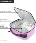 Keep Your Grub Fridge Cold All Day With This Straight Up Sweet Soft Sided Lunch Bag Featuring Double Ice Packs For Office Grind School Runs And Weekend Adventures In Smooth Lavender interior features including SuperFoam insulation and leakproof lining.