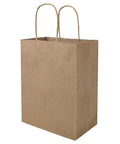 Bulk 100 Pack 8x4.75x10 Inch Kraft Paper Bags with Handles Natural Brown Gift Bags