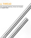 Close-up of Pack Of 5 304 Stainless Steel M6 1.0 Fully Threaded Rods, 250mm Long, Right Hand Threads for fastening and DIY assembly