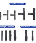 Assorted nylon vacuum hose connectors kit: tee, straight, and reducer fittings; 115 pieces, heat resistant to 240°C.