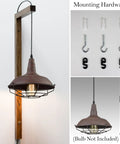 Industrial Plug In Pendant Light Barn Style Hanging Lamp With Wire Cage Rustic Copper Finish ETL Listed Swag Light Fixture