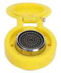 Yellow nozzle of Gentle Water Eye Wash Spray Head Station Kit For Home Shop Lab Office Emergencies, Built From 304 Stainless Steel And ABS