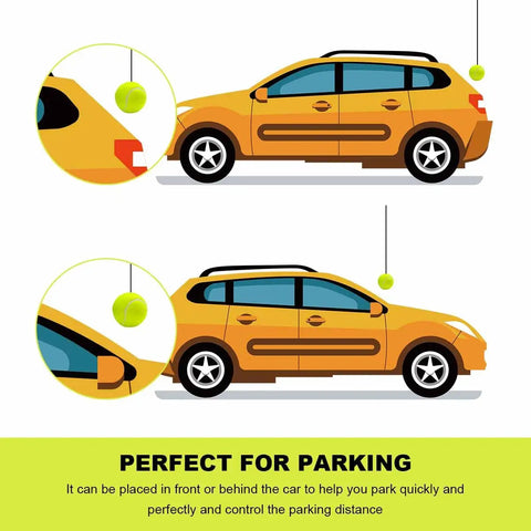 Two Pack Garage Parking Ball Set With Adjustable Height Ceiling Lanyard And Mount Hooks Tennis Ball Car Stop Indicator