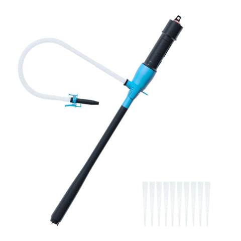 Plug And Play Battery Powered Siphon Pump For Gasoline Diesel And Water Transfer No Sweat Utility Fluid Pump With Integrated Filter and Heavy Duty Clamping Clip Two Point Two Gallons Per Minute