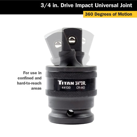 Beefy Three Quarter Inch Drive Impact Universal Joint Socket Built For Tough Jobs With Chrome Moly Alloy Flexible Joint