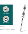 100 Pieces Aluminum Tri-Fold Blind Rivets Set, 1/8 By 4/5 Inch (3.2 By 20mm), Anti Rust, Great For Soft Materials Like Rubber And Plastic, shown with three-clawed and dome head design.