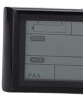 Close-up of LCD S900 Display Panel for 36V 48V Electric Bikes, showing speed and mode indicators on screen.
