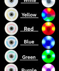 LED Light Up Inline Skate Wheels Set 62mm to 125mm with 24mm Width, 90A Hardness, 8 Bearings Included No Batteries Required Red 110mm