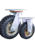 Badass 10 Inch Pneumatic Casters With Premium Quality Inflatable Rubber Tires For Silent Heavy Duty Rolling Hand Trucks Universal Easy Swap Slick Finish, showcasing two durable pneumatic casters.