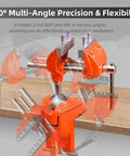 Shop Ready 3 Inch Heavy Duty Bench Vise With Rock Solid 360 Degree Ball Joint Tilt And Secure Clamp Mount For Garage Workshops Crafted From Durable Cast Steel Workshop Tools, showcasing 360-degree swivel capability.