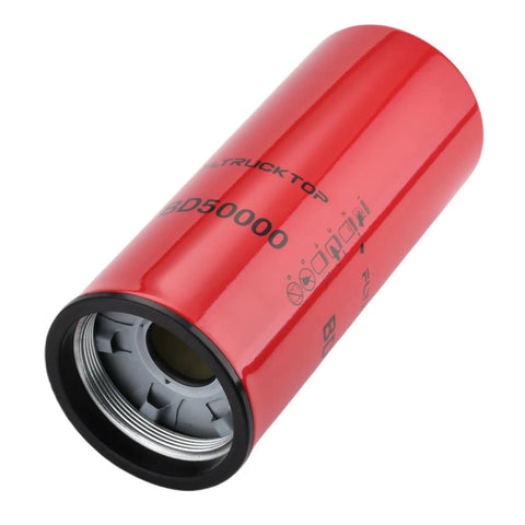 Top Notch Dual-Flow Oil Filter Spin-On For Cummins ISX ISM QSX QSM QST X15 M11 Diesel Engines Replace LF14000NN, red filter