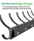 Coat Rack Wall Mount With Six Heavy Duty Hooks In Black For Entryway Bedroom Or Closet Keeps Coats Hats Bags And Purses Organized