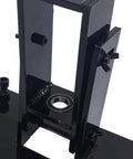 Close-up of a black Pool Fence Drill Guide With Bubble Level For No Guesswork Easy And Accurate Hole Drilling Keeps Holes Straight And Aligned