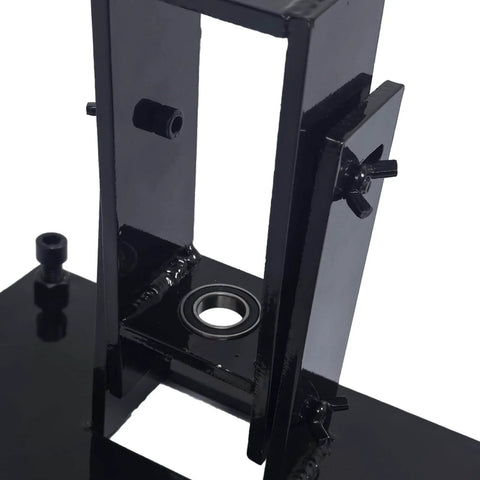 Close-up of a black Pool Fence Drill Guide With Bubble Level For No Guesswork Easy And Accurate Hole Drilling Keeps Holes Straight And Aligned