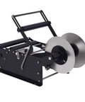 Hand Crank Bottle Labeling Machine Adjustable For Glass Metal Round Zp-50W showing rollers and paper feed for labels.