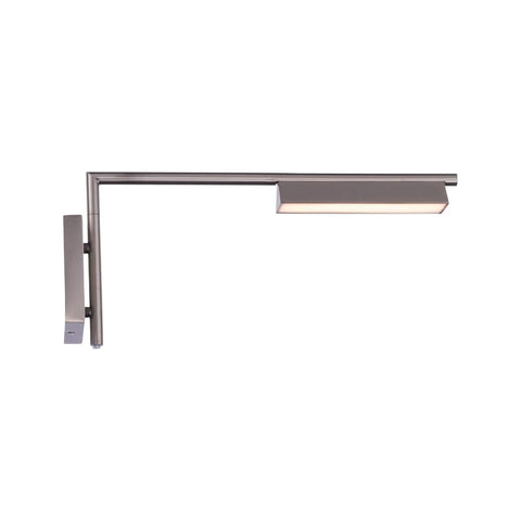 Bedside Display Light With Rotating Arm, No Fuss Dimmable Fingertip Touch Switch, Wall Mount Headboard Lamp In Brushed Nickel, side view