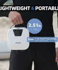 Person holding High Pressure Portable Air Pump For Paddle Boards And More Rechargeable Auto Off Dual Stage Inflation And Deflation Quick Fill