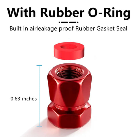 Red Tire Valve Stem Caps 4 Pack Dope Die Cast Aluminum With O Ring Seal Rust Resistant Chrome Electroplated Finish Tire Valve Covers For C6 C7 C8 Series showing O-ring detail