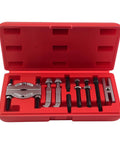 Hardcore 9 Piece Bearing Separator And Puller Tool Set Removes Small Gears And Pinions Effortlessly Fits Sizes From 0.59 To 2.28 Inches With Steel Jaws Plus Thrust Screws red case