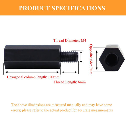 Pro Grade Nylon Hex Standoff Spacers M4 Threaded Six Millimeter Frame Forty To One Hundred Millimeter Length One Hundred Piece Bulk Pail For Gritty Circuit Board Mounting And Badass Diy Garage Builds