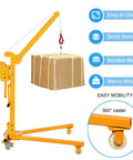 Rugged Foldable Hand Crank Engine Hoist Built Solid Like A Tank For Heavy Shop Tasks That Require Serious Lifting Power Without Any Sweat Or Hassle, featuring a heavy-duty frame and caster.