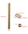 Six Sets Solid Half Moon Three In One Connector Bolts Kit For Large Countertop Furniture And Bed Frame Hardware Includes 8x100mm Bolts 26x14 Washers M8 Nuts And Thread Pitch 1.25 close-up view
