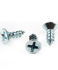 Size Eight Phillips Flat Head Wood Screws 0.75 Inch Length Zinc Plated Steel For Indoor Furniture Builds And DIY Woodworking Projects, Silver Finish