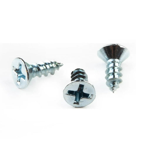 Size Eight Phillips Flat Head Wood Screws 0.75 Inch Length Zinc Plated Steel For Indoor Furniture Builds And DIY Woodworking Projects, Silver Finish