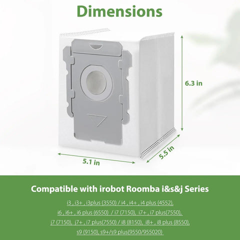 18 Pack Vacuum Bags Compatible With Roomba I7 I7 Plus I8 I8 Plus I3 I3 Plus I4 I4 Plus J7 J7 Plus J9 S9 S9 Plus Clean Base Automatic