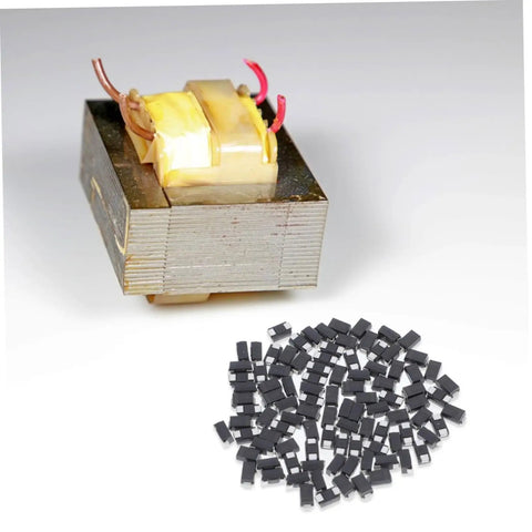 100 Piece Rectifier Diode Assortment Kit With High Voltage Power Supply Components For Industrial And Automotive Systems with transformer and diodes.